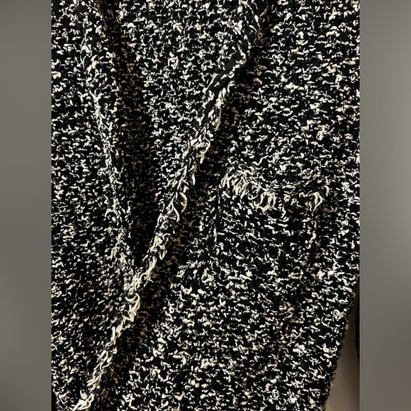 Zara Knit long open front cardigan sweater jacket frayed/fringed edges. Size M - Picture 8 of 15